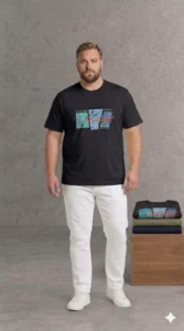 חולצת טי־שירט מעוצבת בסגנון מודרני 100% כותנה