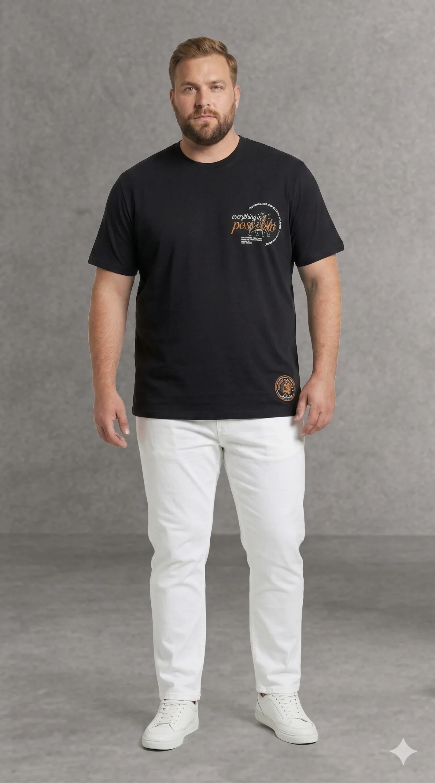 חולצת טי־שירט קלאסית עם טאץ’ מודרני 100% כותנה – תמונה 5