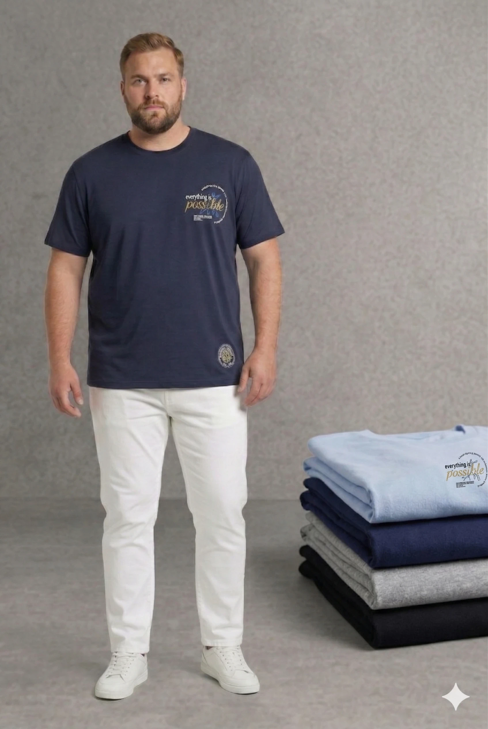 חולצת טי־שירט קלאסית עם טאץ’ מודרני 100% כותנה