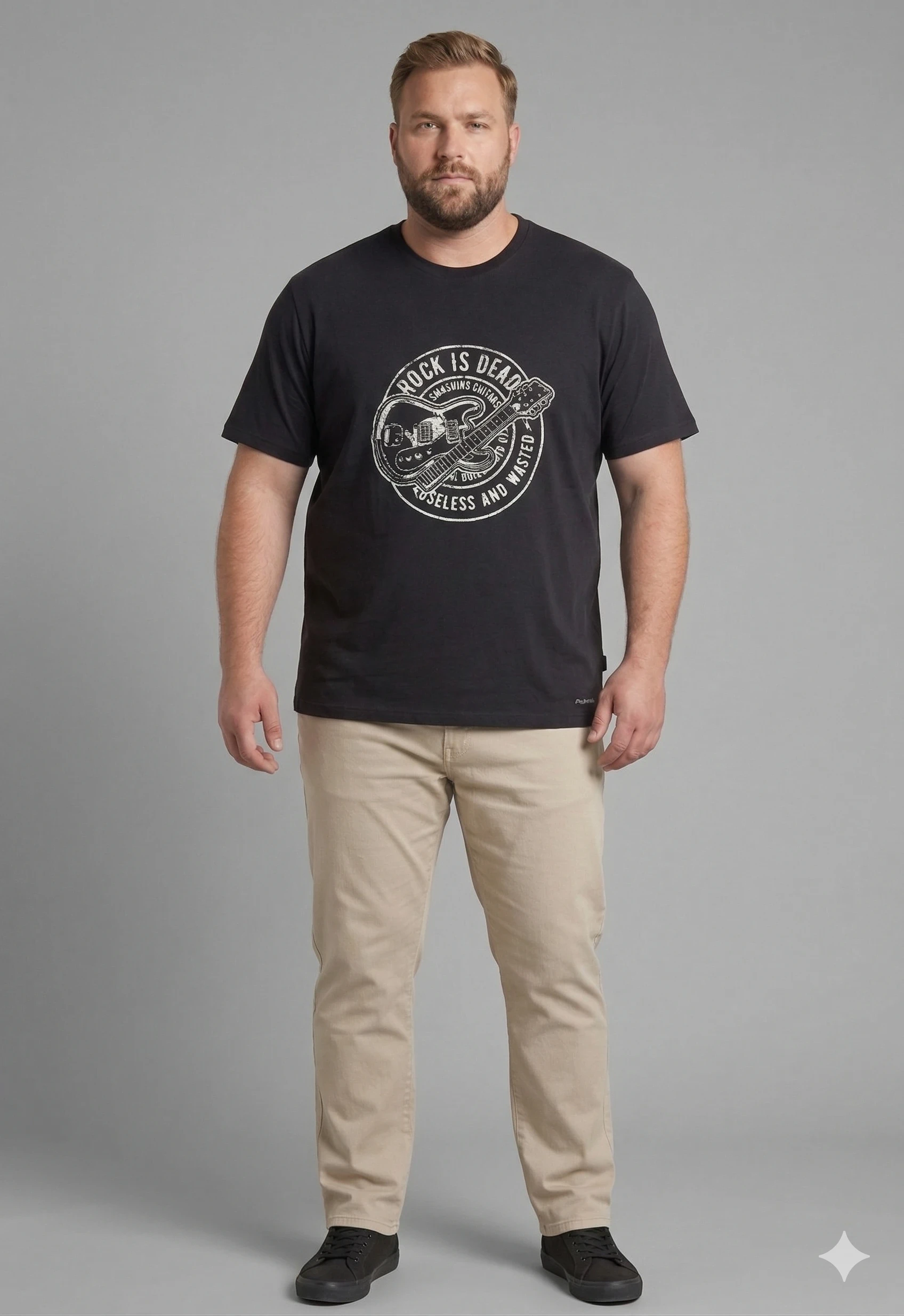 חולצת טי עם סטייל רוקיסטי 100% כותנה – תמונה 4