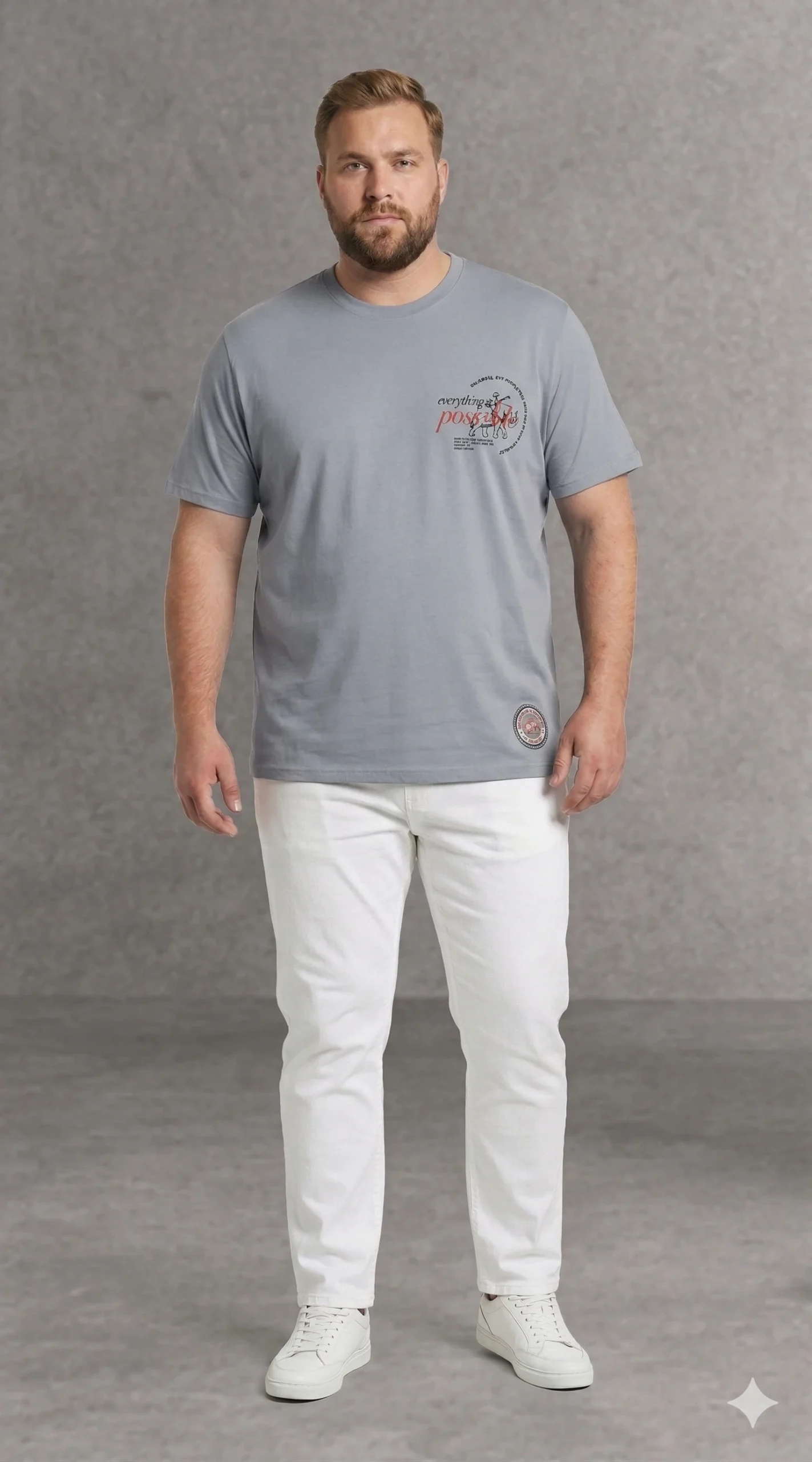 חולצת טי־שירט קלאסית עם טאץ’ מודרני 100% כותנה – תמונה 4