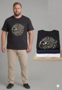 חולצת טי עם סטייל רוקיסטי  100% כותנה