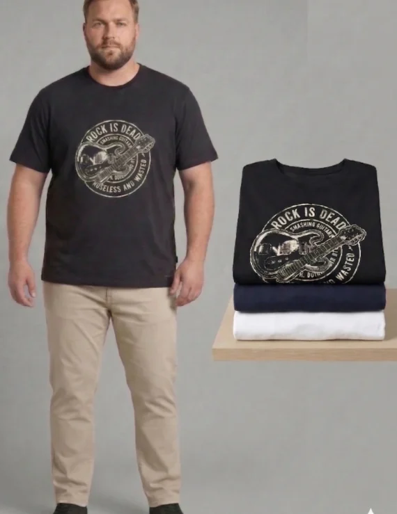 חולצת טי עם סטייל רוקיסטי  100% כותנה