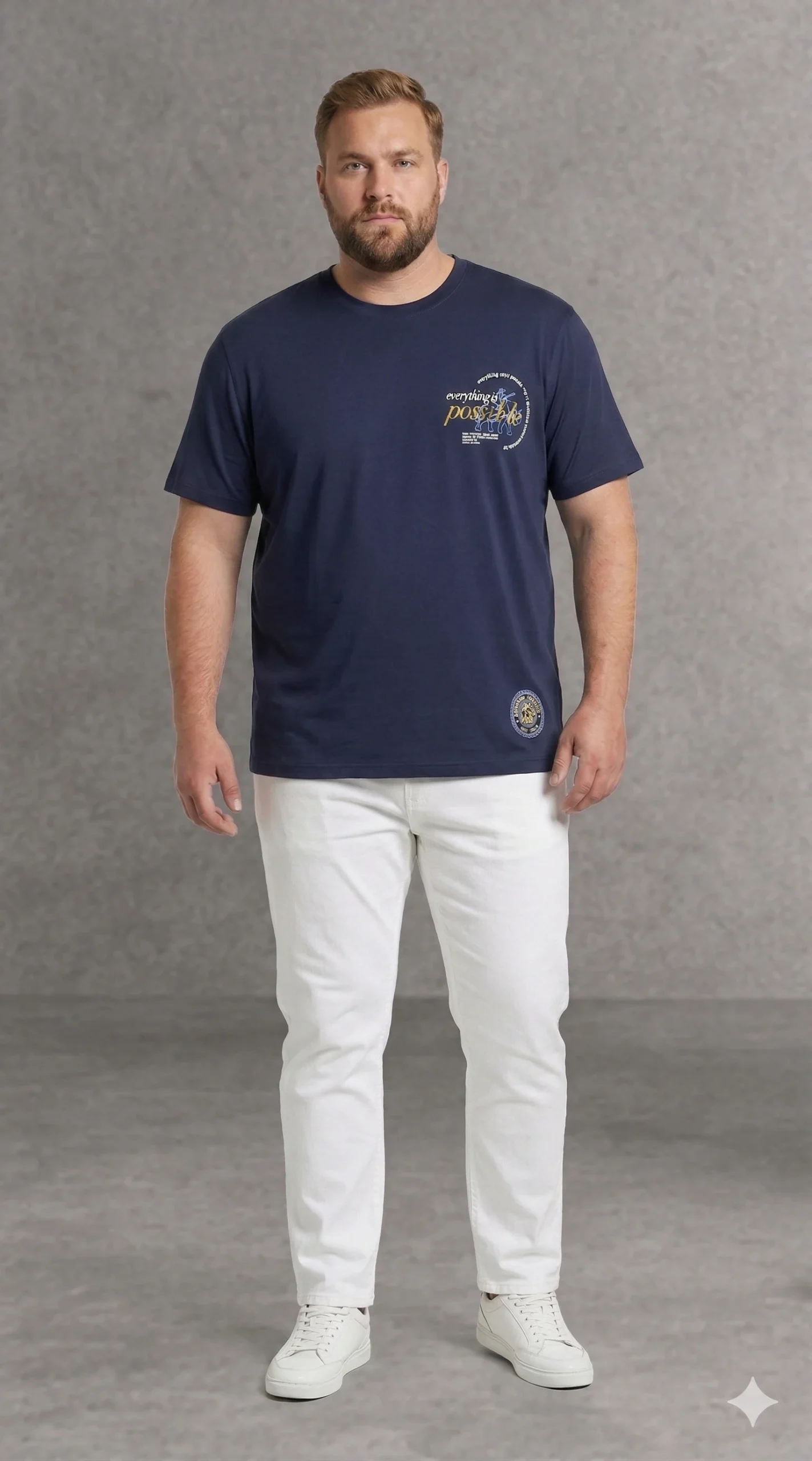 חולצת טי־שירט קלאסית עם טאץ’ מודרני 100% כותנה – תמונה 3