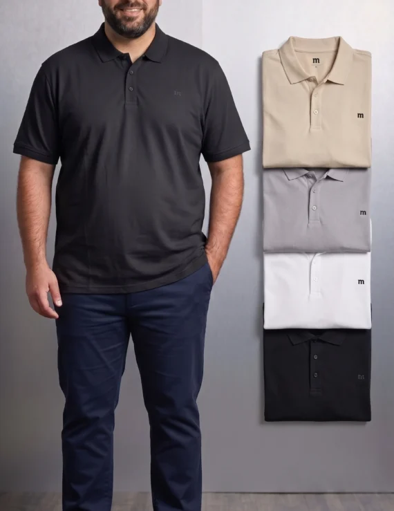 חולצת פולו קלאסית 100% כותנה – נוחות וסטייל יומיומי