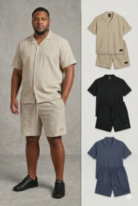 חליפה מכופתרת דגם מעויינים