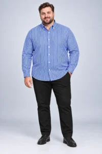 חולצה מכופתרת לגבר בעיצוב פסים קלאסי